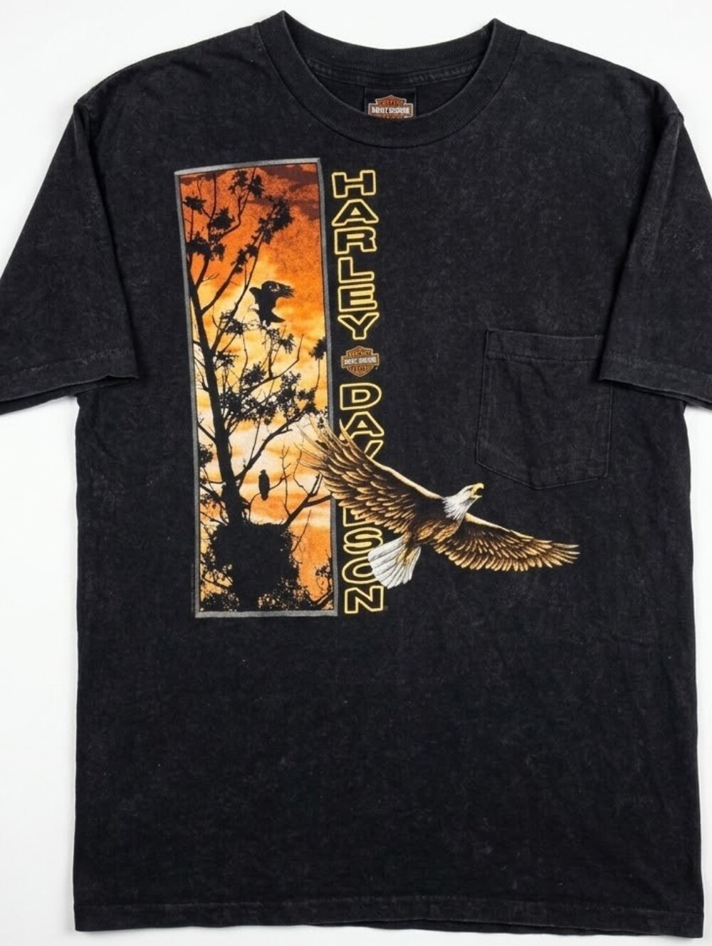 [[Harley-Davidson]] Vintage Black Graphic Eagle Pocket T-Shirt